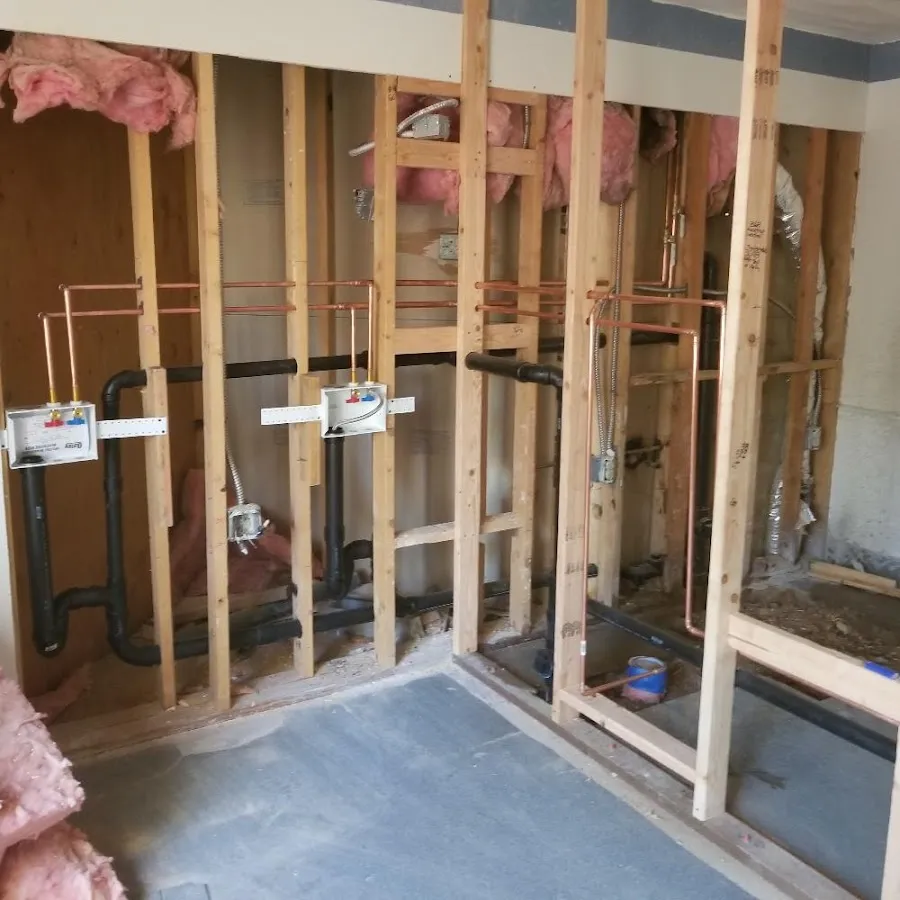 Copper pipe rough-in and plumbing installation in Westport